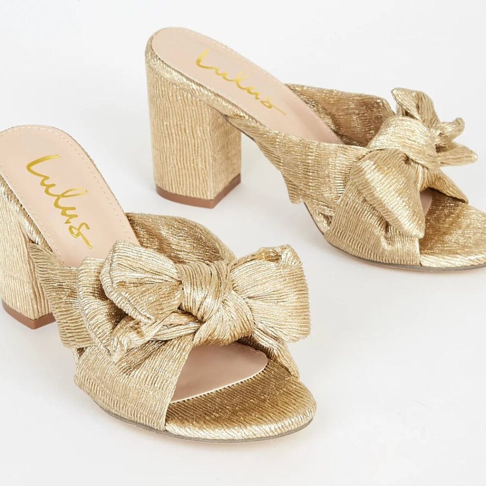 Women Lulu's Gold Heels Size 8.5